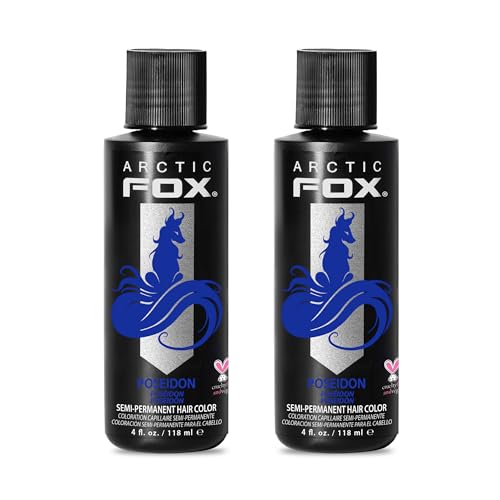 ARCTIC FOX Semi-Permanent Hair Dye Poseidon - Vegan Free Formula - 2 x 4 Oz