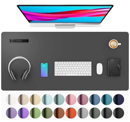 Aothia Leather Desk Pad Protector, Mouse Pad, Office Desk Mat, Non-Slip PU Leather Desk Blotter, Laptop Desk Pad, Waterproof 