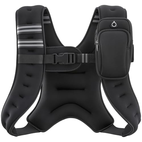 ZELUS Weighted Vest, 6lb/8lb/12lb/16lb/20lb/25lb/30lb Weight Vest with Reflective Stripe for Workout, Strength Training, Runn