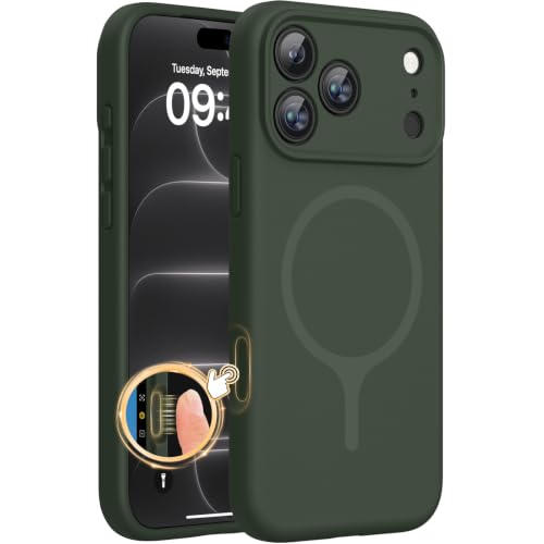 Miracase Magnetic for iPhone 18 Pro Case, Silicone, Dark Green