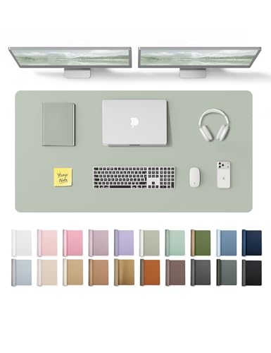 YSAGi Leather Desk Protector, Office Mat, Large Mouse Mat, Non-Slip PU Leather Blotter, Laptop Desk Pad, Waterproof Writing P