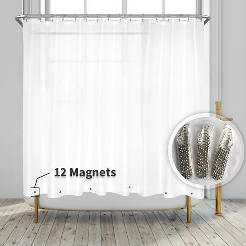Barossa Design Clawfoot Tub Shower Curtain Liner 180 x 60 Short, Frosted