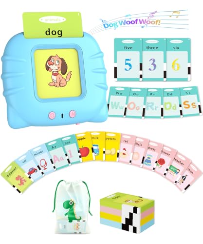 Aullsaty Talking Flash Cards for Toddlers 1-5 Years Old, Upgraded 536 Sight Words with 6 Songs Montessori Autism Sensory Toys
