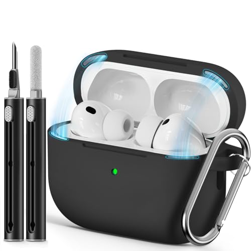 Ljusmicker for AirPods Pro 3 Case 2025 with Magnetic Lock,Black