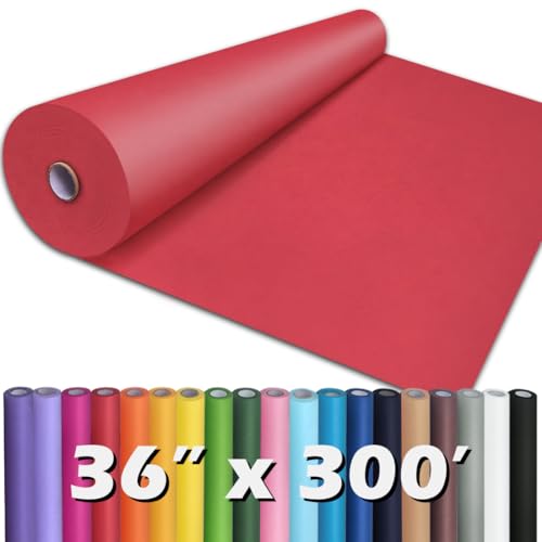 PerkHomy Red Kraft Paper Roll 36" x 3,600" (300') for Gift Wrapping Bouquet Flower Art Painting Craft Writing Packaging Shipp