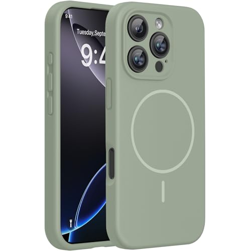 Miracase Silicone & Magnetic for iPhone 16 Pro Max Case, Patina Green