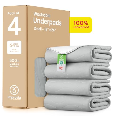 IMPROVIA® Washable Underpads, Heavy Absorbency Reusable Incontinence Pads