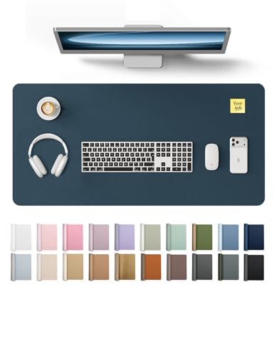 YSAGi Leather Desk Protector, Office Mat, Large Mouse Mat, Non-Slip PU Leather Blotter, Laptop Pad, Waterproof Writing Pad fo