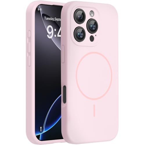 Miracase Silicone & Magnetic for iPhone 16 Pro Max Case, Sand Pink