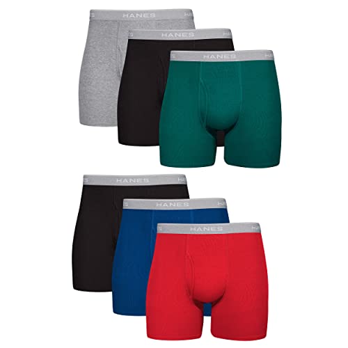 Hanes Mens Underwear Briefs, Cool Dri Moisture-wicking Cotton No-ride-up For Men, Multi-packs Available Boxer, 6 Pack - Assor
