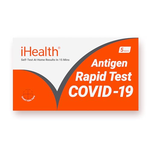 iHealth COVID-19 Antigen Rapid Home Test, 5 Tests, FDA 510(k) Cleared OTC