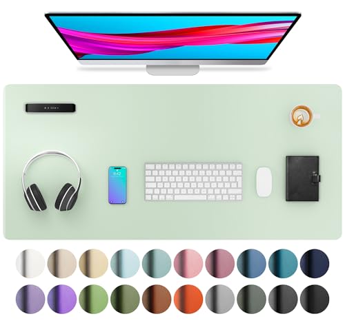 Aothia Large PU Leather Desk Pad Protector – Non-Slip Mouse Pad & Writing Mat for Office/Home, Waterproof, Easy to Clean (36"