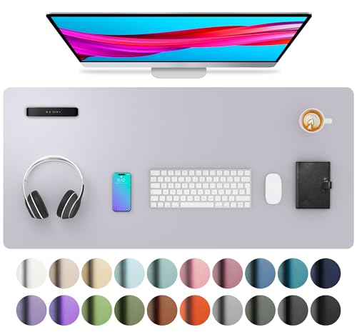 Aothia Large PU Leather Desk Pad Protector - Non-Slip Mouse Pad & Writing Mat for Office/Home, Waterproof, Easy to Clean (36"