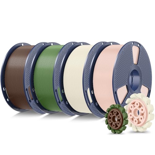 SUNLU PLA+2.0 3D Printer Filament, Multicolor, 4-Pack (4KG)