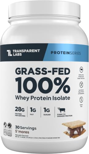 Transparent Labs Grass-Fed Whey Protein Isolate - 30 Servings S'Mores