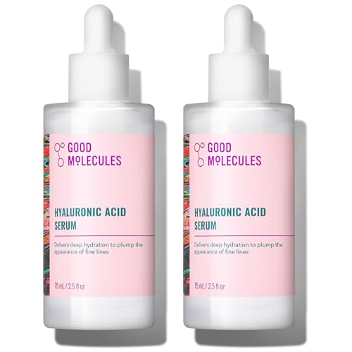 Good Molecules Hyaluronic Acid Serum for Face, 2.5 fl oz, Pack of 2