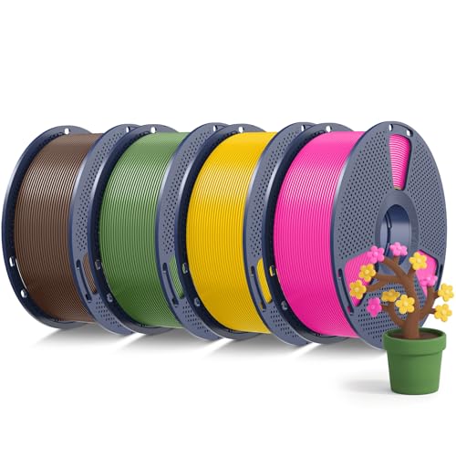 SUNLU PLA+2.0 3D Printer Filament, Multicolor, 4-Pack (4KG)