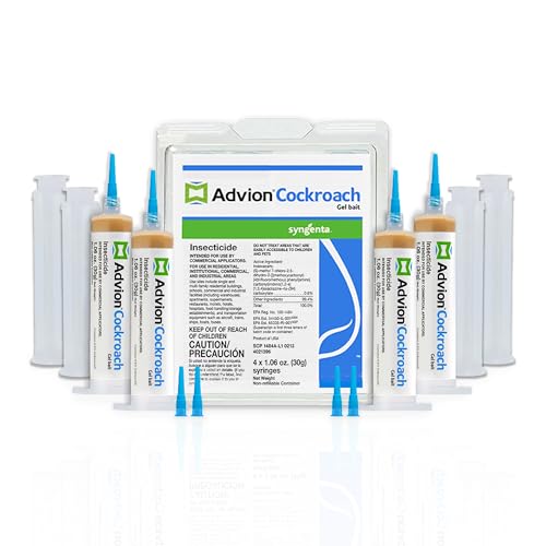 advion 383920 4 Tubes and 4 Plungers Cockroach German Roach Pest Control Inse, Brown