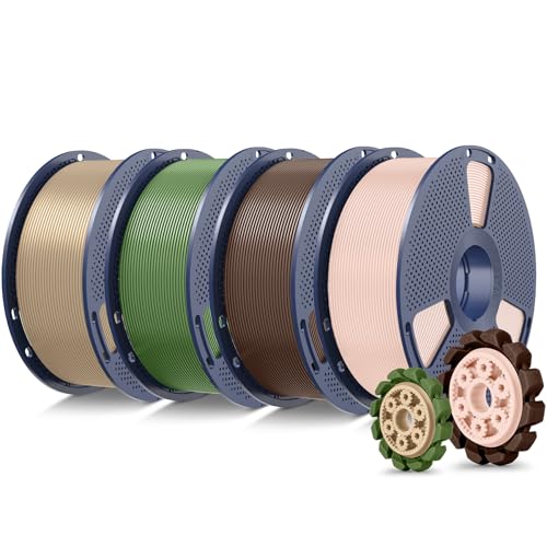 SUNLU PLA+2.0 3D Printer Filament, Multicolor, 4-Pack (4KG)