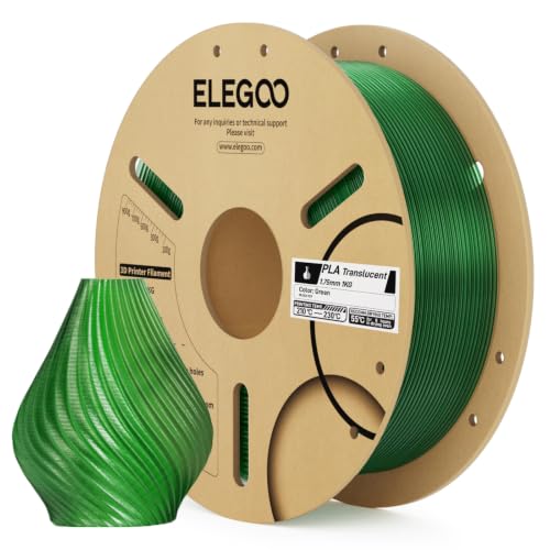 ELEGOO PLA 3D Printer Filament 1.75mm Translucent Green 1KG