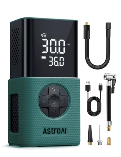 AstroAI L7S Tire Inflator Portable Air Compressor Cordless with Digital Pressure Gauge, 150 PSI LED Light Bike Air Pump with 
