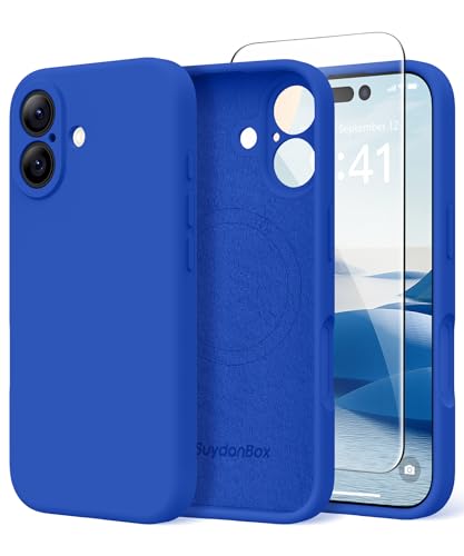 SuydanBox Magnetic for iPhone 16 Case Silicone Klein Blue