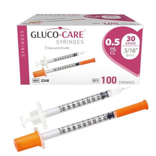GLUCO-CARE 0.5 ml/cc Syringes 30G x 5/16’’ (8mm), 100/box