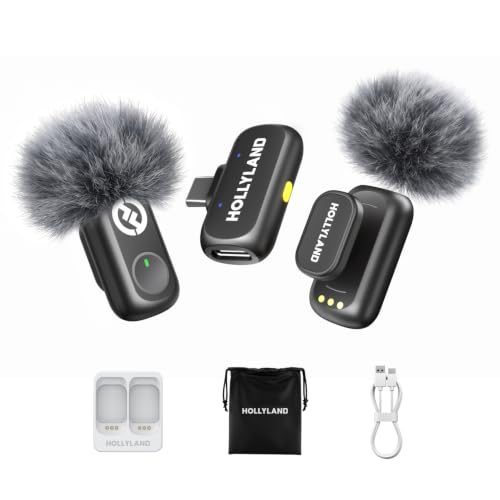 Hollyland Lark A1(2TX + USB-C RX), Wireless Microphone for iPhone & Android