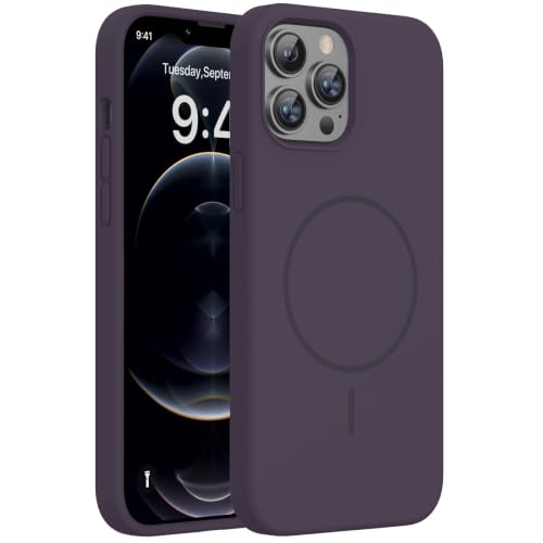 Miracase Silicone & Magnetic for iPhone 12 Pro Max Case, Dark Purple