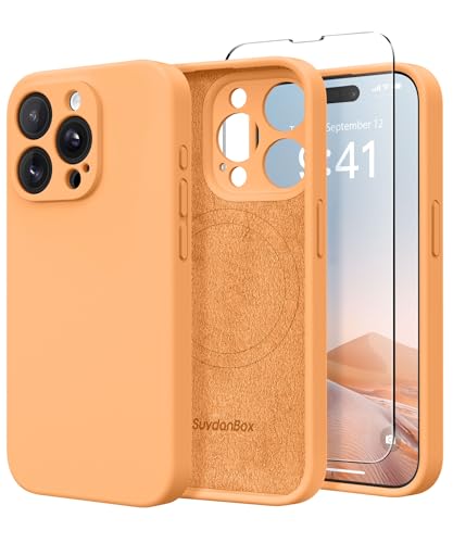 SuydanBox Magnetic for iPhone 13 Pro Max Case Silicone Cantaloupe