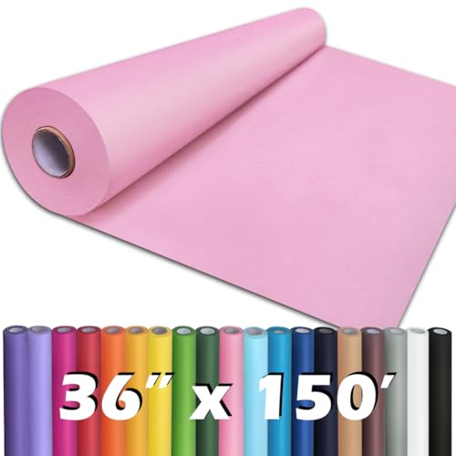 PerkHomy Light Pink Kraft Paper Roll 36" x 1,800" (150') for Gift Wrapping Bouquet Flower Art Painting Craft Writing Packagin
