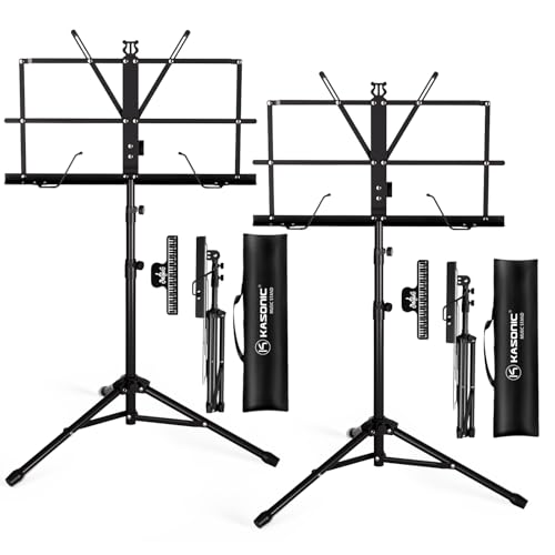 K KASONIC Music Stand, 2 in 1 Folding Sheet Music & Book Stand With Bag