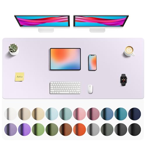 Aothia Faux Leather Desk Mat - Non-Slip PU Leather Desk Blotter, Waterproof Writing Surface, Large Desk Pad for Office & Home