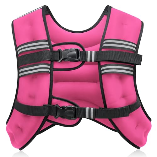 ZELUS Weighted Vest, 6lb/8lb/12lb/16lb/20lb/25lb/30lb Weight Vest with Reflective Stripe for Workout, Strength Training, Runn