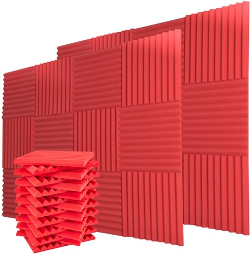 Saiqiang Acoustic Foam Panels 24 Pack 1 x 12x 12 Inches Soundproof Wall Panels Acoustic Foam Sound Panels Noise Reducing Soun