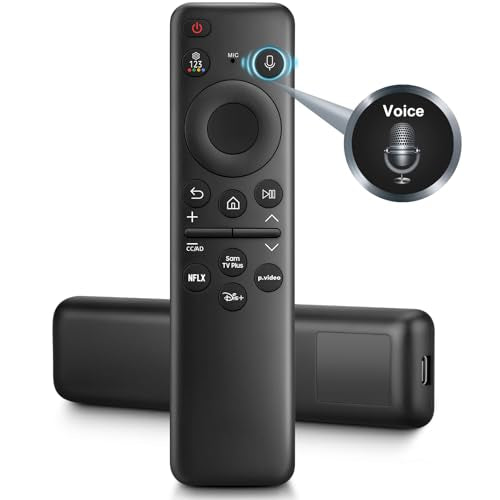 Rechargeable Voice Remote for Samsung Frame Solar Crystal QLED OLED Neo UHD CU8000 DU8000 CU7000 DU7200 Q60C/D Q70C/D Q80C/D 
