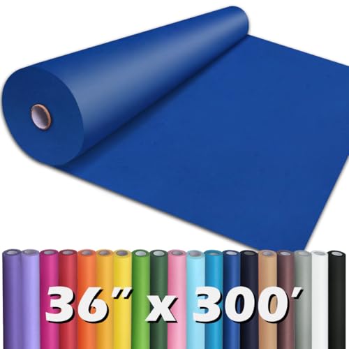 PerkHomy Blue Kraft Paper Roll 36" x 3,600" (300') for Gift Wrapping Bouquet Flower Art Painting Craft Writing Packaging Ship