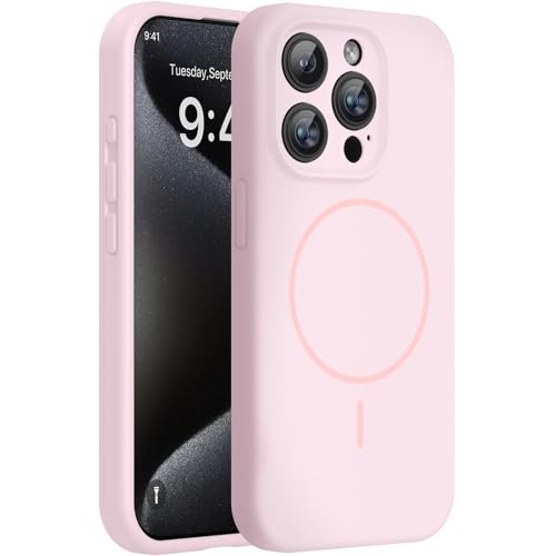 Miracase Silicone & Magnetic for iPhone 15 Pro Case, Sand Pink
