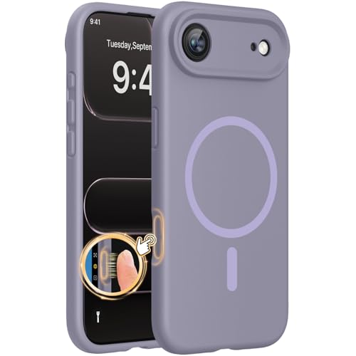 Miracase Magnetic for iPhone Air Case, Silicone, Lavender Gray