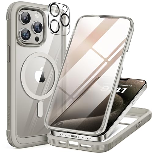 Miracase Magnetic for iPhone 15 Pro Max Case 6.7'' [Compatible with Magsafe] Full-Body Drop Proof Phone Case for iPhone 15 Pr