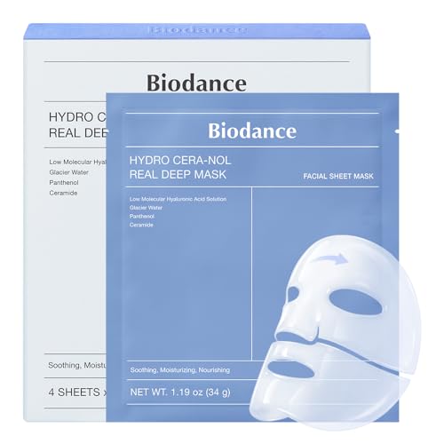 BIODANCE Hydro Cera-nol Real Deep Mask, Hydrating Overnight Hydrogel Face Mask, Moisturizing, Redness Reducing, Quick Soothin