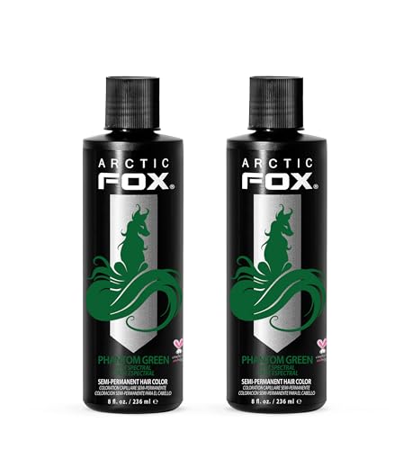 ARCTIC FOX Semi-Permanent Hair Dye Phantom Green - Vegan - 2 x 8 oz