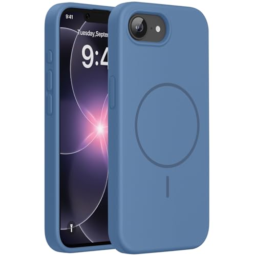 Miracase Silicone & Magnetic for iPhone 17e/16e Case, Glass Blue