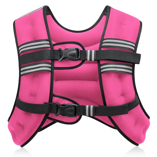 ZELUS Weighted Vest, 6lb/8lb/12lb/16lb/20lb/25lb/30lb Weight Vest with Reflective Stripe for Workout, Strength Training, Runn