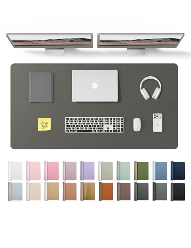 YSAGi Leather Desk Protector, Office Mat, Large Mouse Mat, Non-Slip PU Leather Blotter, Laptop Desk Pad, Waterproof Writing P