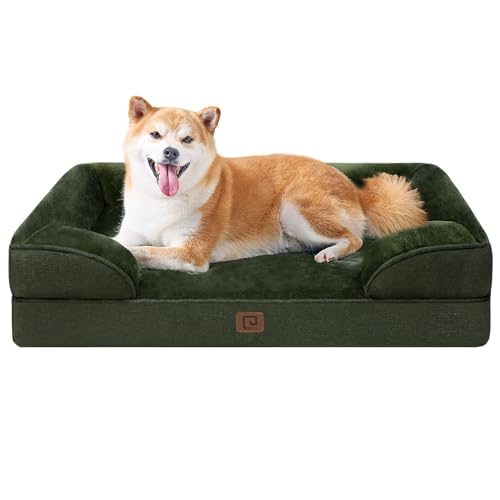 EHEYCIGA Orthopedic Dog Beds for Large Dogs, Waterproof Memory Foam Large Dog Bed with Sides, Non-Slip Bottom and Egg-Crate F