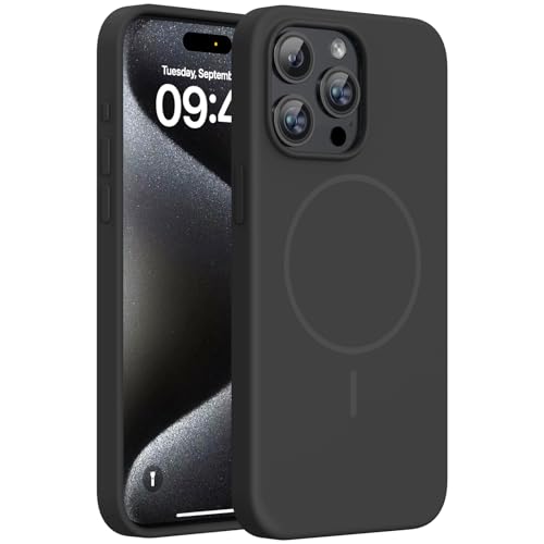 Miracase Silicone & Magnetic for iPhone 15 Pro Max Case, Black