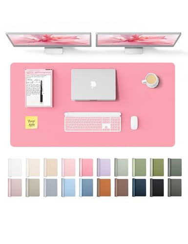 YSAGi Leather Desk Protector, Office Mat, Large Mouse Mat, Non-Slip PU Leather Blotter, Laptop Desk, Waterproof Writing Pad f