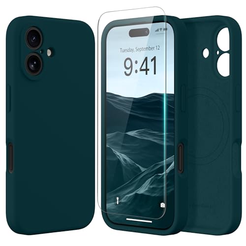 SuydanBox Magnetic for iPhone 16 Plus Case, Compatible with MagSafe, [Full Camera Protection][Screen Protector] Silicone Shoc