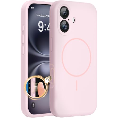 Miracase Silicone & Magnetic for iPhone 16 Case, Sand Pink